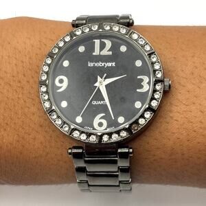 Silver & Black Men's Lane Bryant Watch